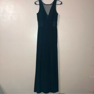Black dress with mesh inserts by Morgan & Co